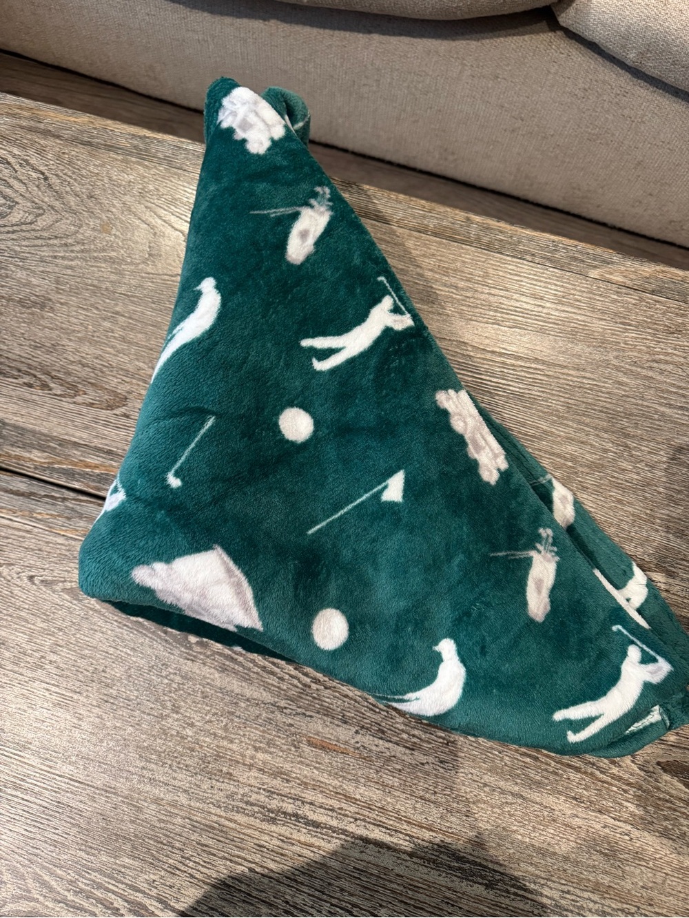 Plush Forest Green Golf Pattern throw blanket - Home Accents